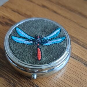 Dragonfly Silver Pill/Trinket Box